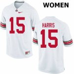 NCAA Ohio State Buckeyes Women's #15 Jaylen Harris White Nike Football College Jersey MTI1445KF